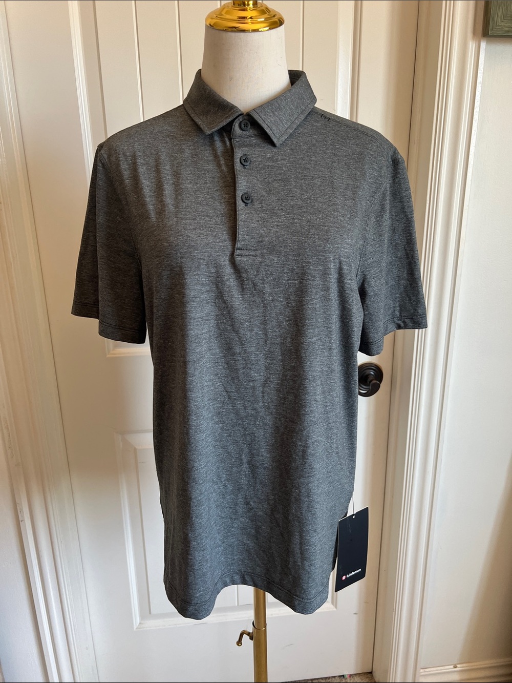 LuluLemon Men's Classic Heather Gray Polo Shirt NWT
